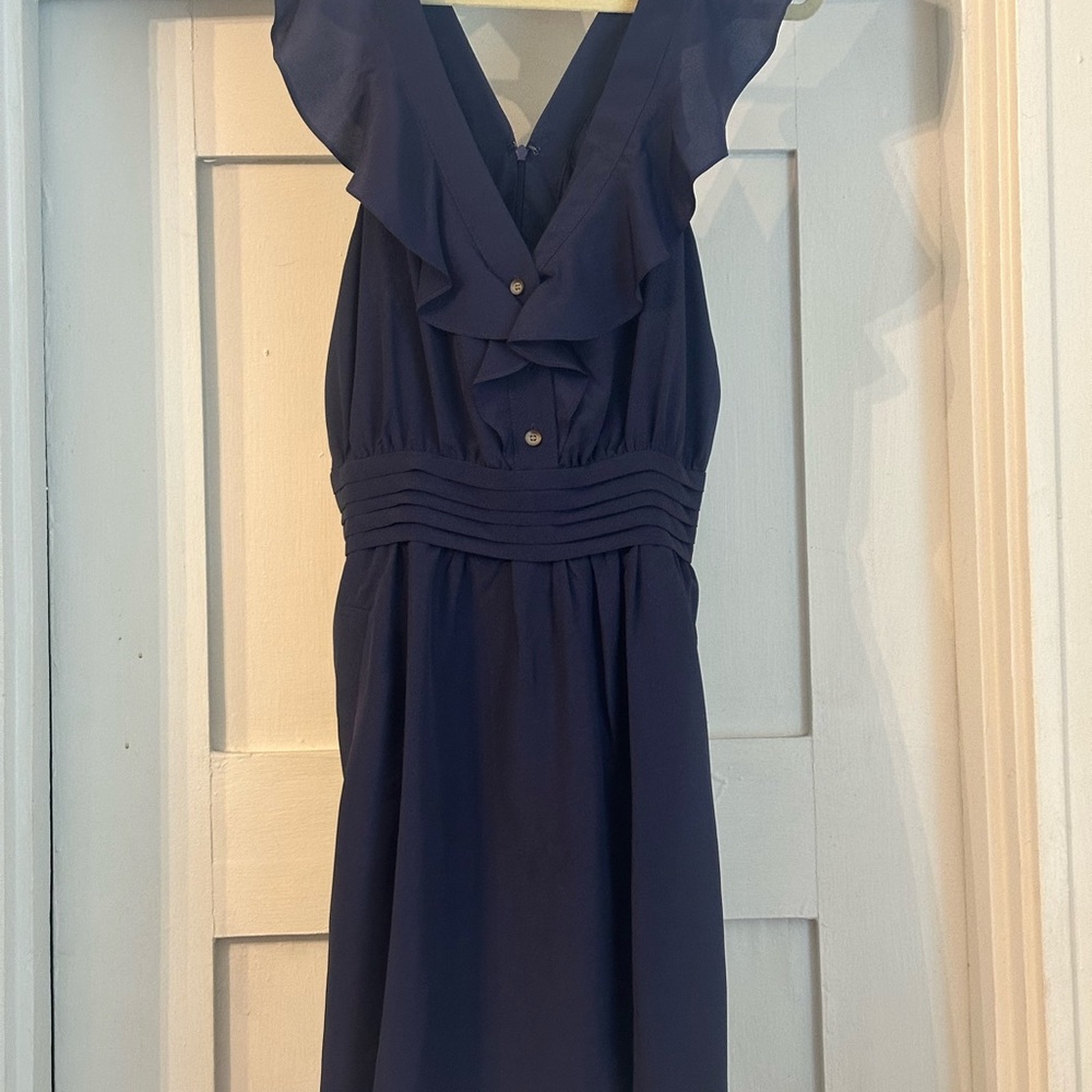 BCBGeneration Blue Sleeveless Wrap Midi Dress